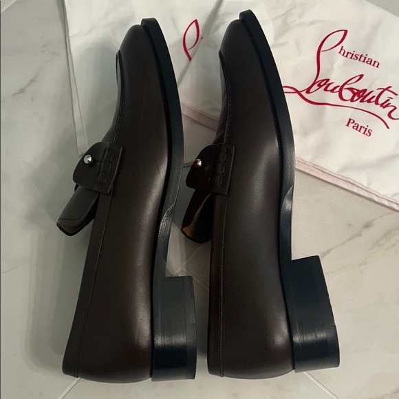 Christian Louboutin Dark Brown Leather Loafers - Picture 5 of 8